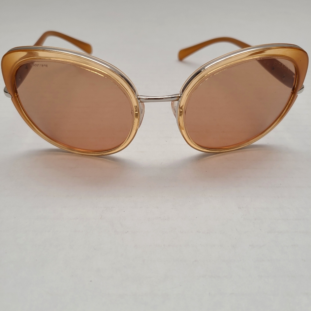 Prada Sunglasses Brown Frame With Silver Metal